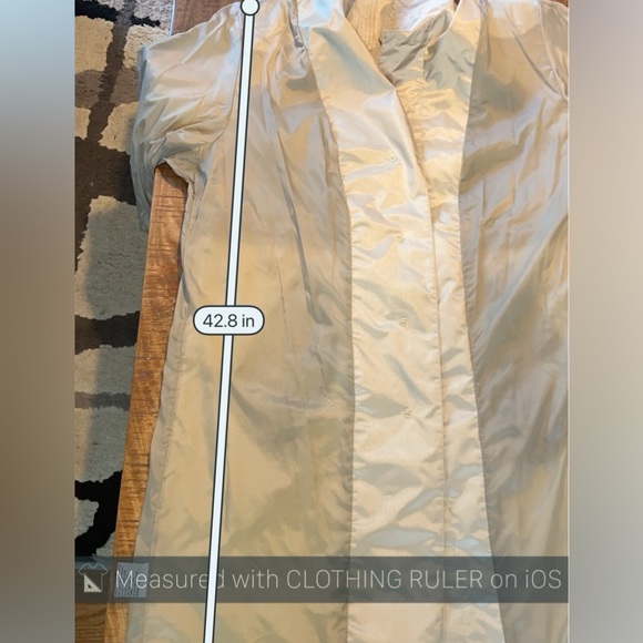 Vintage British Mist Trench Coat Shimmering Champagne Rain Size 12 Petite - Picture 15 of 16